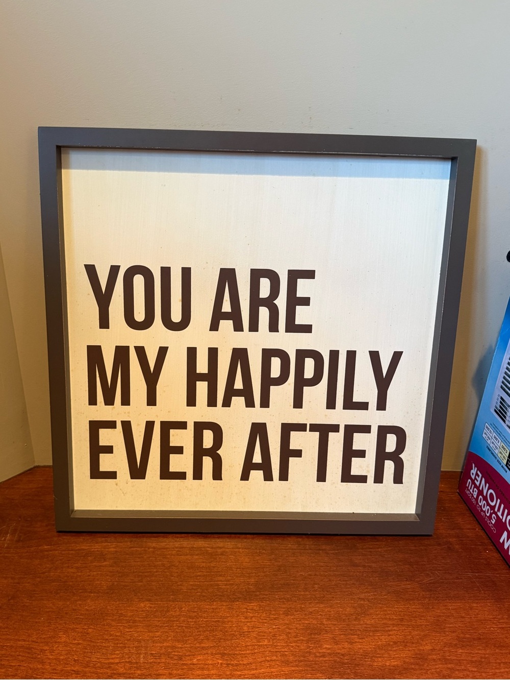 Large Brown Framed "You Are My Happily Ever After" Wall Art